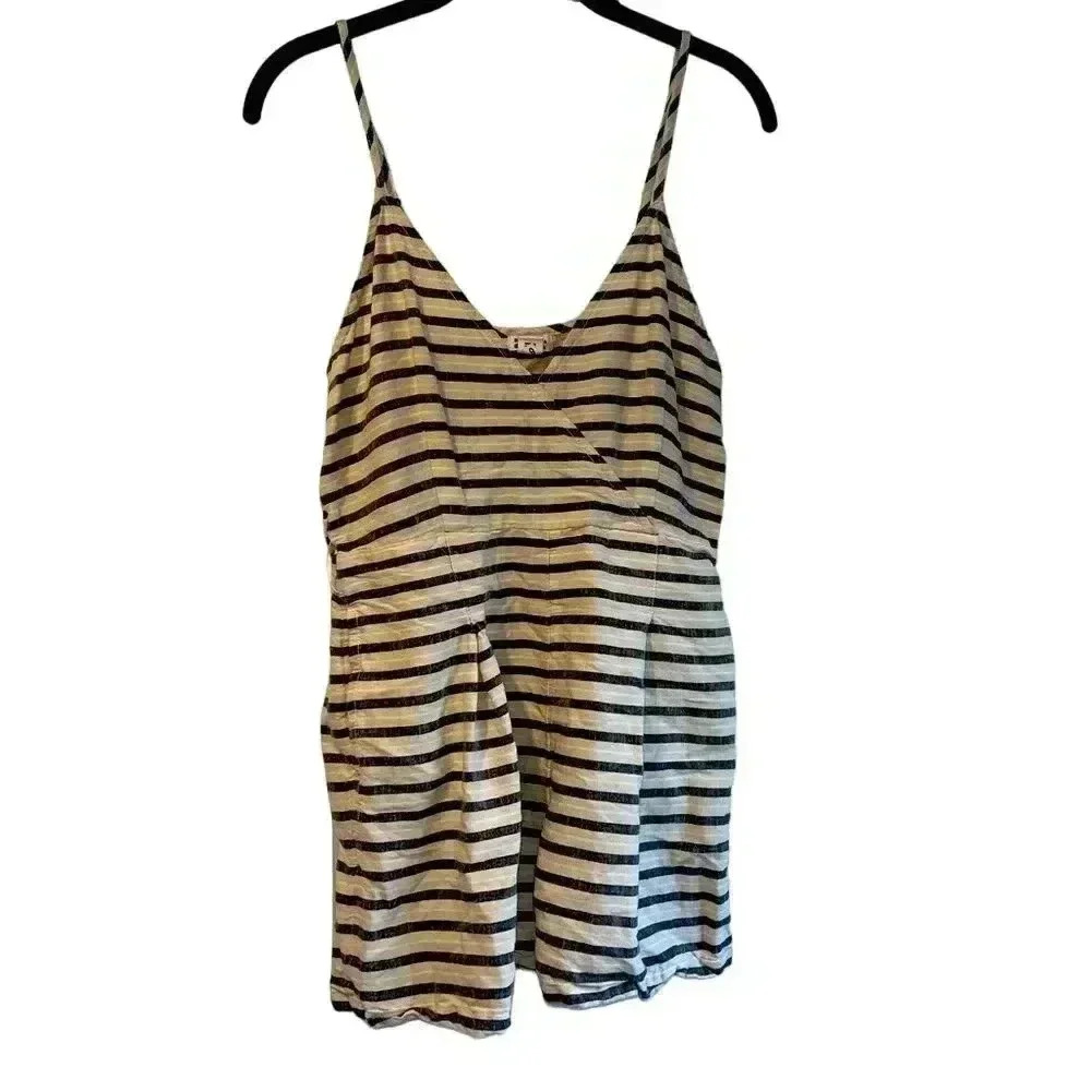 Brandy Melville Nautical Striped Spaghetti‎ Strap Summer Mini Dress B39